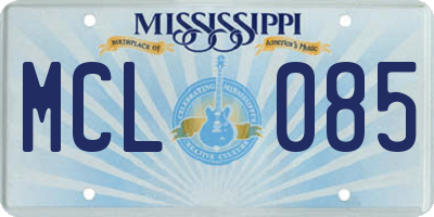 MS license plate MCL085