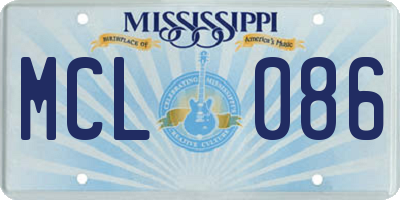 MS license plate MCL086