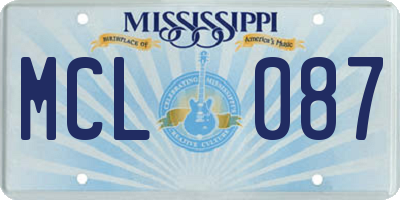 MS license plate MCL087