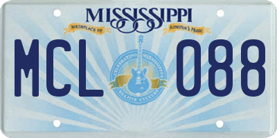 MS license plate MCL088