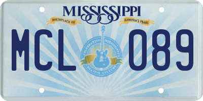 MS license plate MCL089