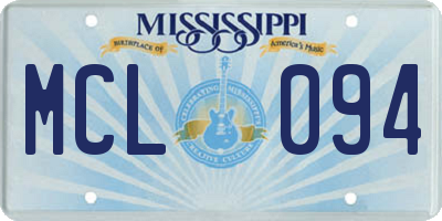 MS license plate MCL094