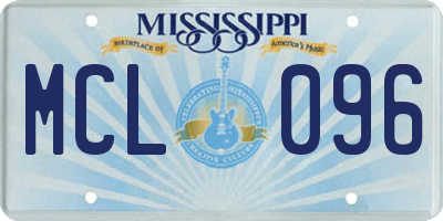 MS license plate MCL096