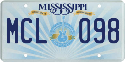 MS license plate MCL098