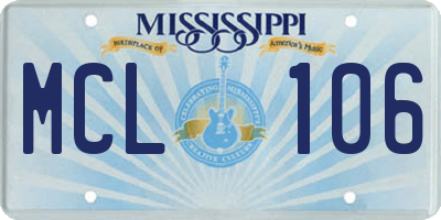 MS license plate MCL106