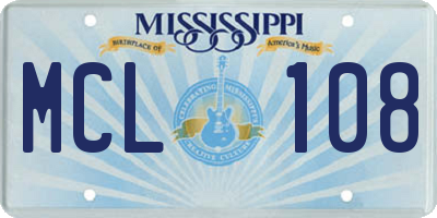 MS license plate MCL108