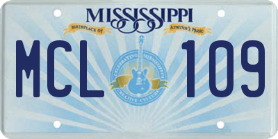 MS license plate MCL109