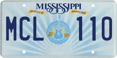 MS license plate MCL110