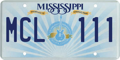 MS license plate MCL111