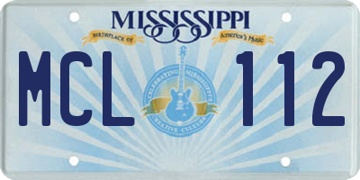 MS license plate MCL112