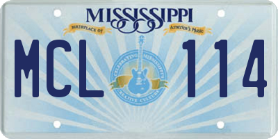 MS license plate MCL114