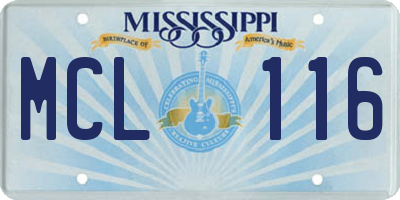MS license plate MCL116