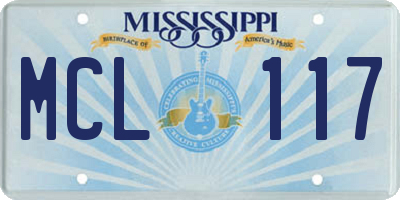 MS license plate MCL117