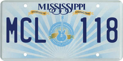 MS license plate MCL118