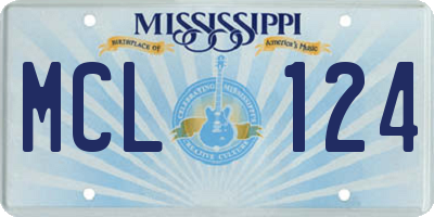 MS license plate MCL124