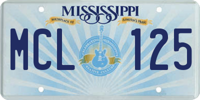 MS license plate MCL125