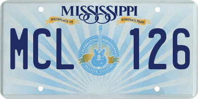 MS license plate MCL126