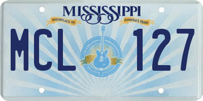 MS license plate MCL127