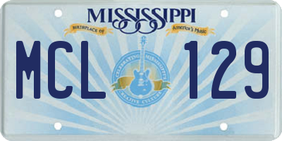 MS license plate MCL129