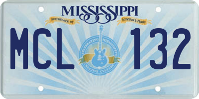 MS license plate MCL132