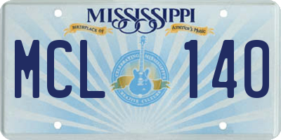 MS license plate MCL140