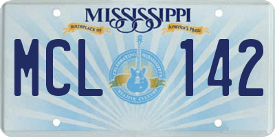MS license plate MCL142