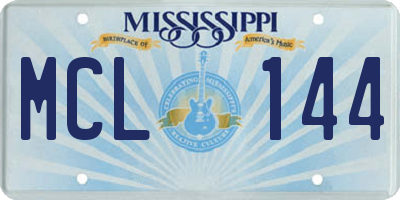 MS license plate MCL144