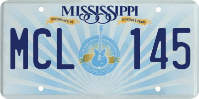 MS license plate MCL145