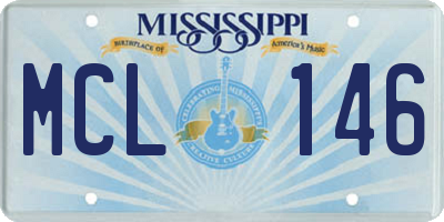 MS license plate MCL146