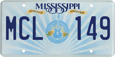 MS license plate MCL149