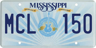 MS license plate MCL150