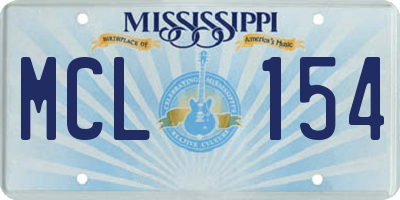 MS license plate MCL154