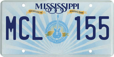 MS license plate MCL155