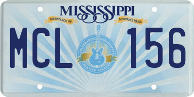 MS license plate MCL156