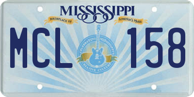 MS license plate MCL158