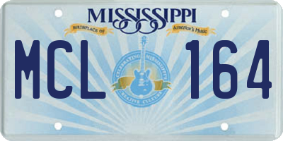 MS license plate MCL164