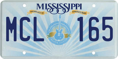 MS license plate MCL165