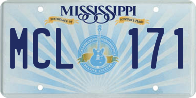 MS license plate MCL171