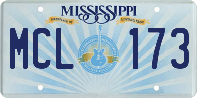 MS license plate MCL173