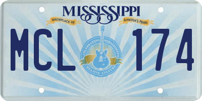 MS license plate MCL174