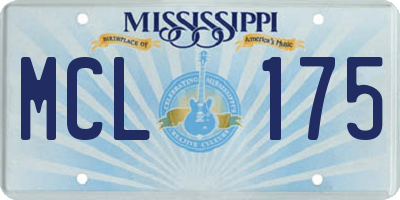 MS license plate MCL175