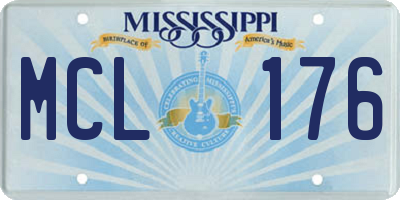 MS license plate MCL176
