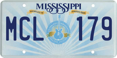 MS license plate MCL179