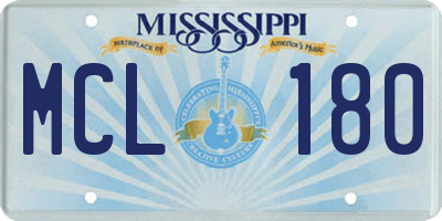 MS license plate MCL180