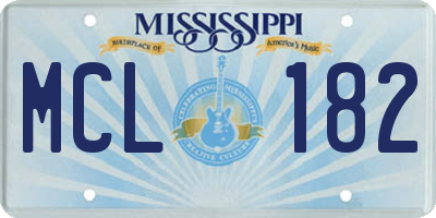 MS license plate MCL182