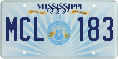 MS license plate MCL183