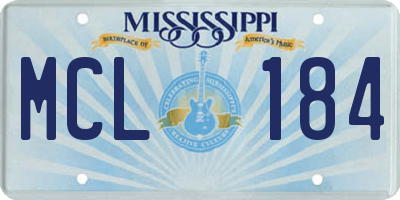 MS license plate MCL184