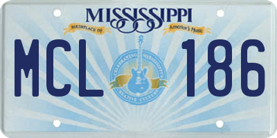 MS license plate MCL186