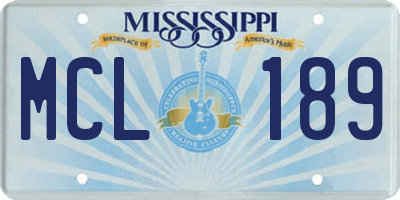 MS license plate MCL189