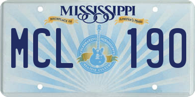 MS license plate MCL190
